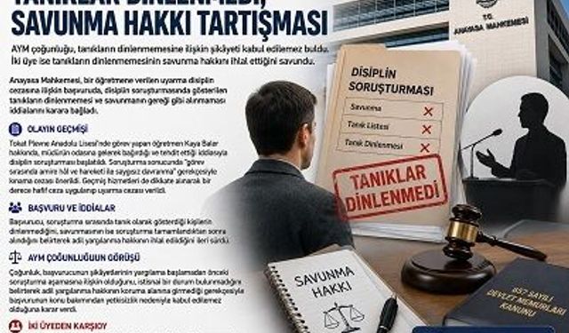 AYM’den Disiplin Soruşturmasında Tanık Kararı