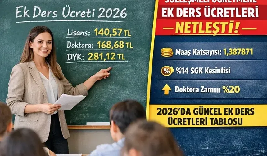 2026 yılı ocak haziran sözleşmeli öğretmen ek ders ücreti