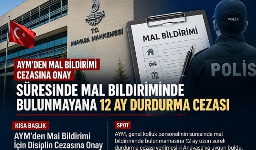 AYM’den Mal Bildirimi Cezasına Onay